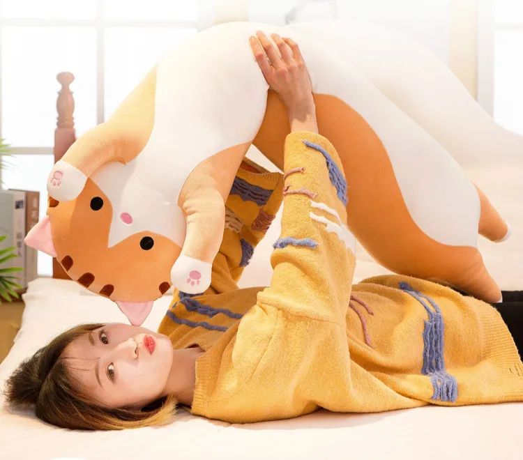 Креативная Горячая Kawaii длинная кошка кукла мягкие животные ленивый Спящая Подушка игрушки для детей милые плюшевые игрушки подарок на день Святого Валентина