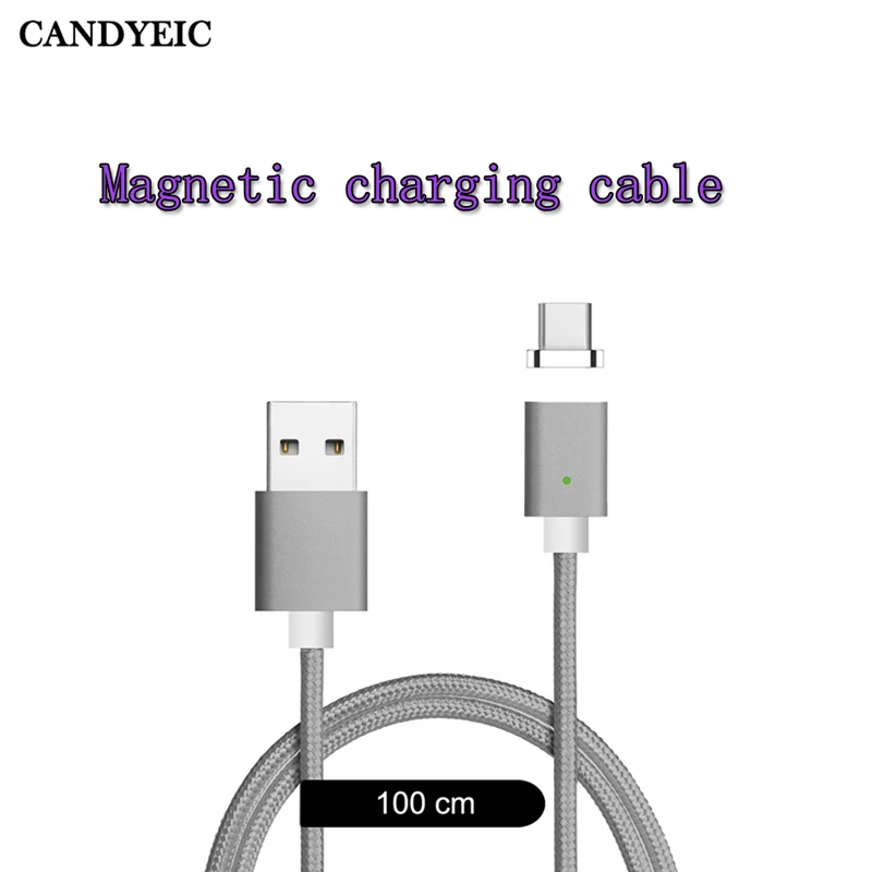 CANDYEIC Тип usb-C Магнитный кабель для samsung A8s S10e vivo X23 iQOO huawei P30 Pro Mate20 Магнитная телефонный провод быстрая зарядка
