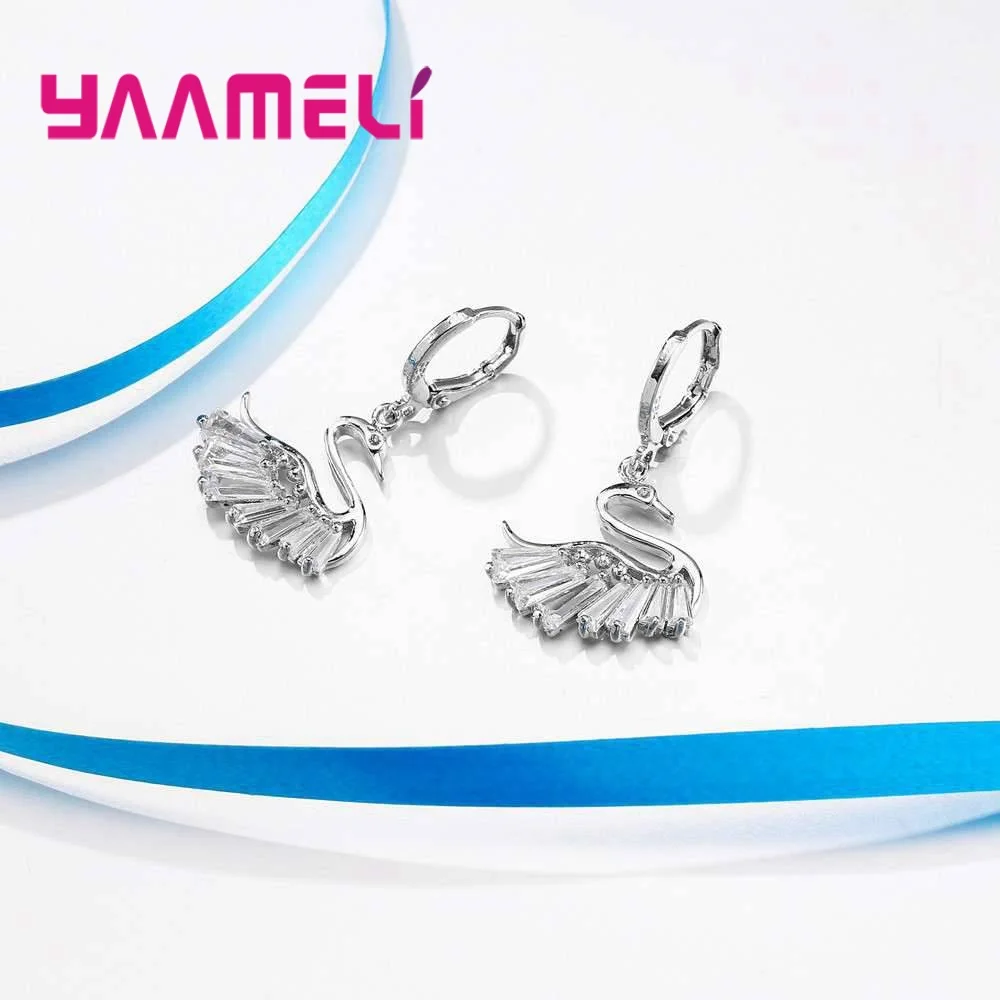 Ожерелье и серьги женские из серебра 925 пробы с фианитами|necklace earrings jewelry set|fashion