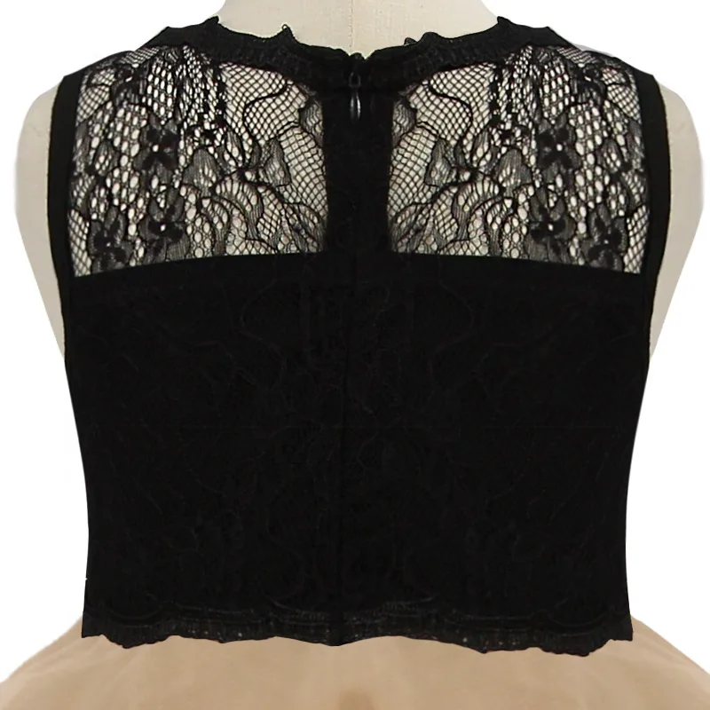 Кружевное нарядное платье Сетчатое Лоскутное детское многослойное без рукавов