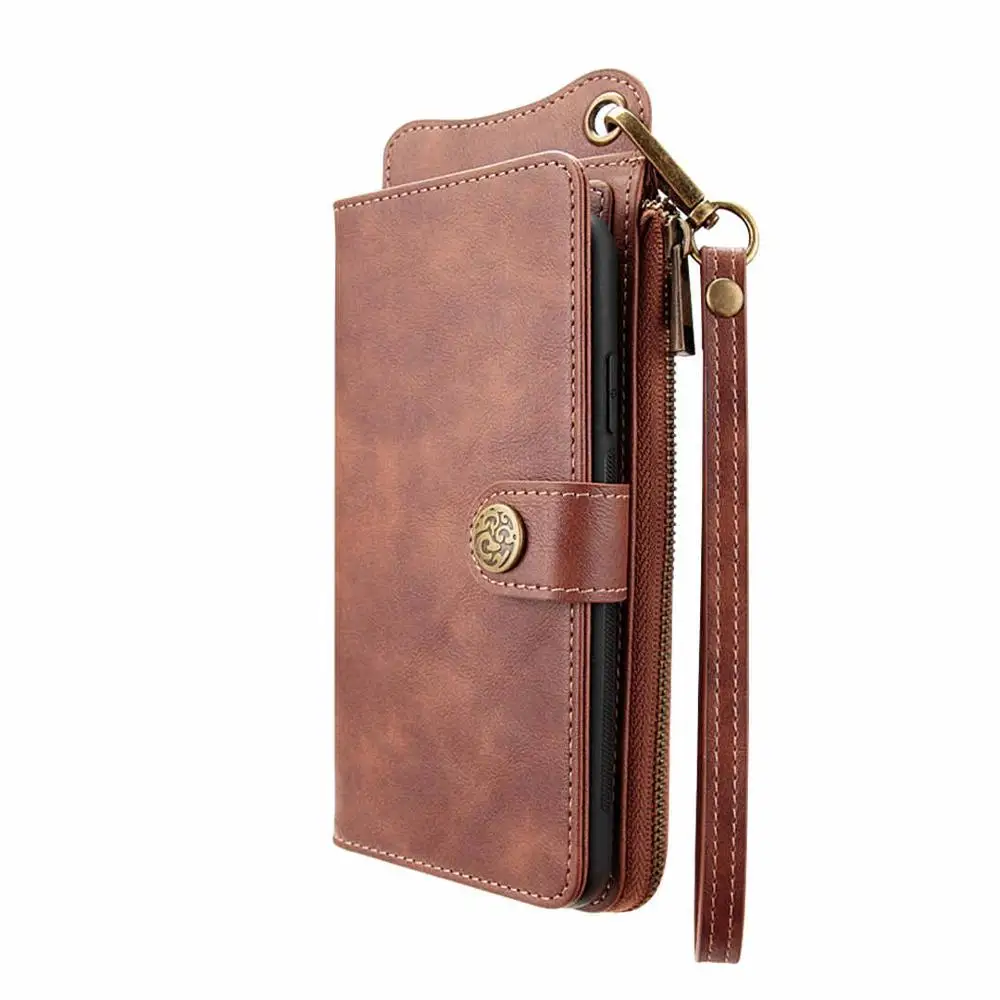 Deep Brown Многофункциональный Флип кожаный чехол для телефона iPhone XSMAX XR XS X 8 7 Plus кошелек карта Магнитная задняя крышка для iPhone 11 Pro Coque - Цвет: Deep Brown