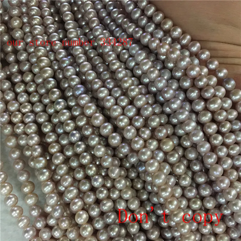 New A 6-7mm Genuine Natural purple /Lilac Freshwater Pearl Loose Beads 14 inches |