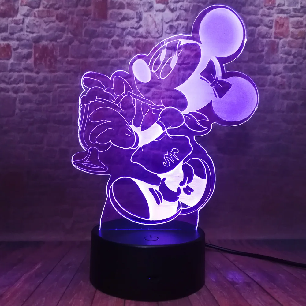 Мультяшная Милая мышка с Минни для питьевой воды 7 цветов USB сенсорный хороший