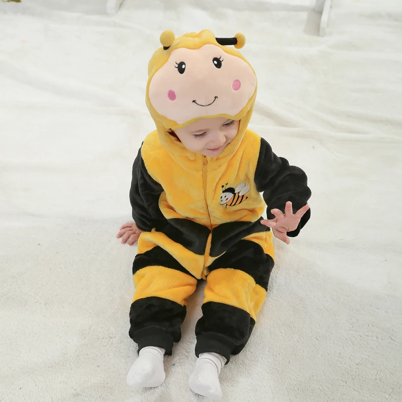 Character Yellow Bee Baby Suit Cartoon Figure Newborn Romper 2020 Infant Toddler Overall Clothes for 6 12 18 24 Month RL2-K | Мать и