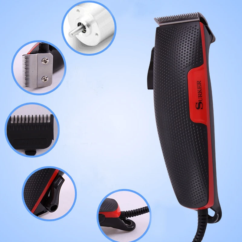 SURKER Professional Electric Hair Clipper set Rechargeable waterproof Red Trimmer Adjustable Haircut Machine For Men &amp women | Бытовая