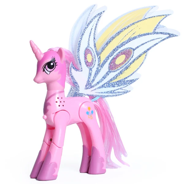 Lanyitoys Волшебные радужные пони игрушки My little ponies фигурка аниме для детей подарки на день рождения 10 дюймов единорог с музыкой - Цвет: pink