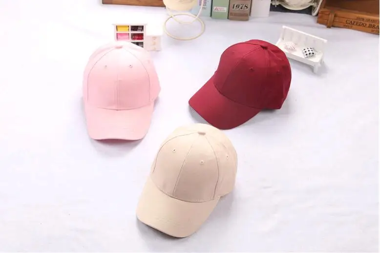 2018 хлопковые детские бейсболки одноцветные в стиле хип-хоп летние