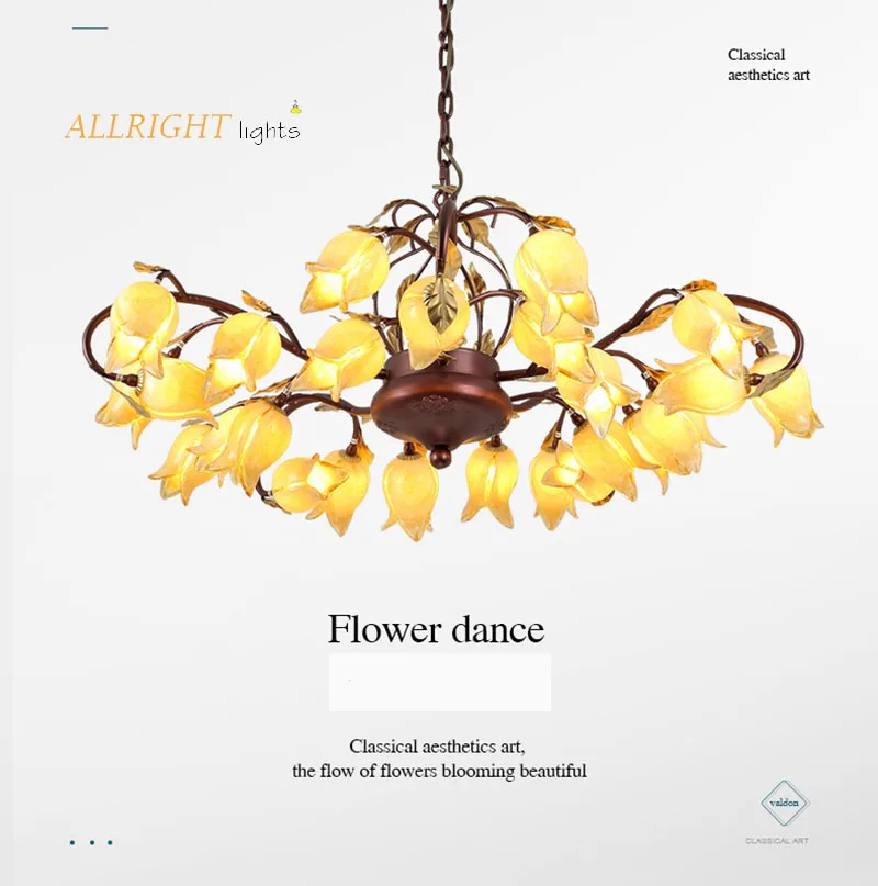 

Creative Simulation flower Pendant lamp Music Bar peach flower Decortion Light Iron E27 plant Lighting Fixtures