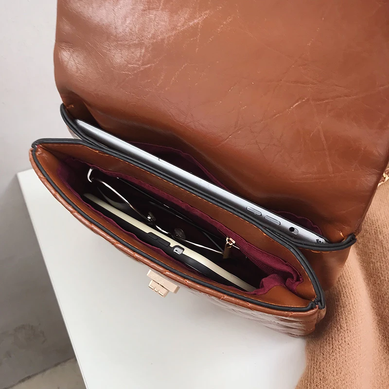 Молодежная мода Ромбический небольшой квадратный мешок сплошной цвет