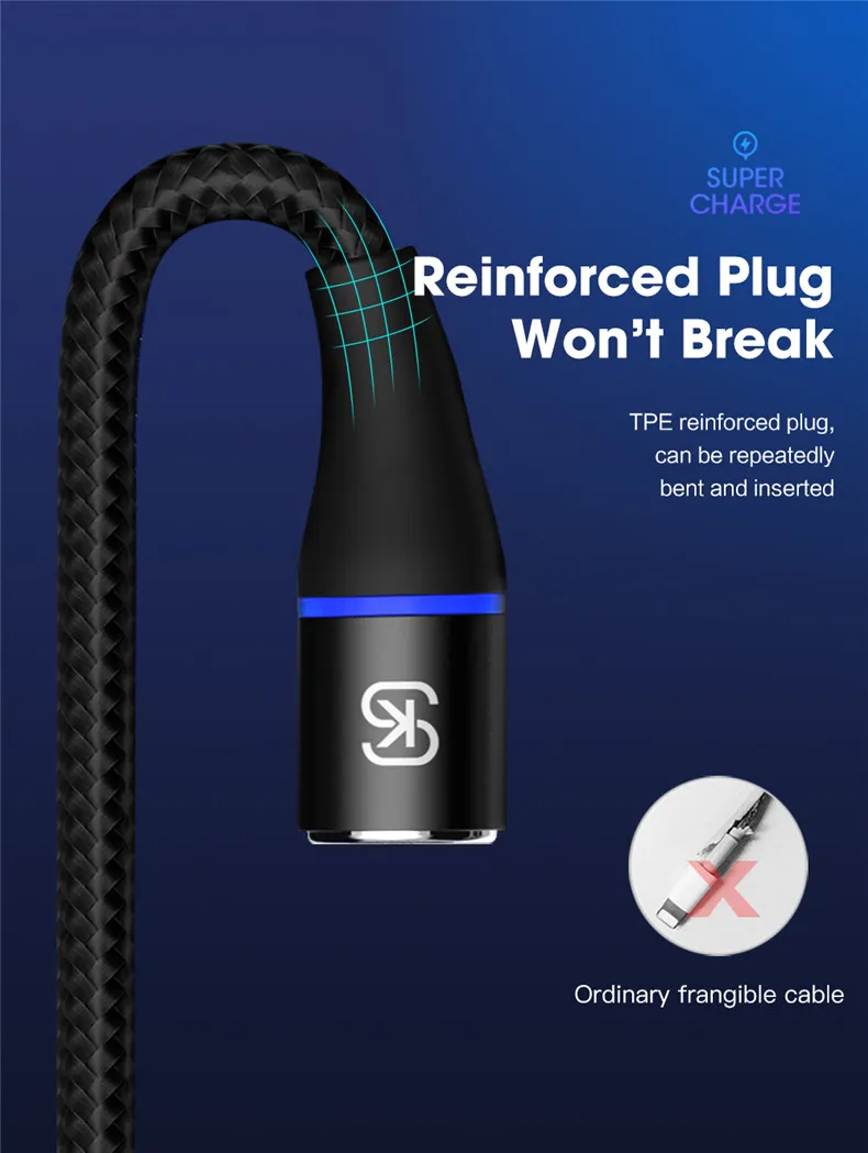 Магнитные кабели micro usb c для передачи данных SIKAI 3 в 1 5A 3A супер быстрая зарядка для iphone huawei мобильный в автомобиле QC 4,0 Реверсивный магнит