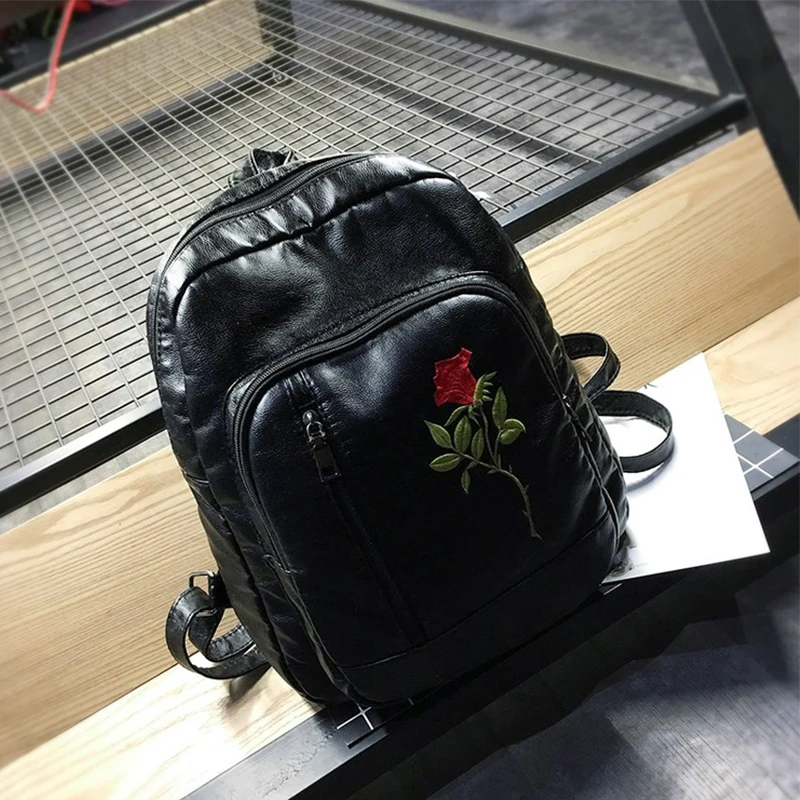 Mynos Роза вышивка рюкзак женские рюкзаки для девочек подростков школьная сумка