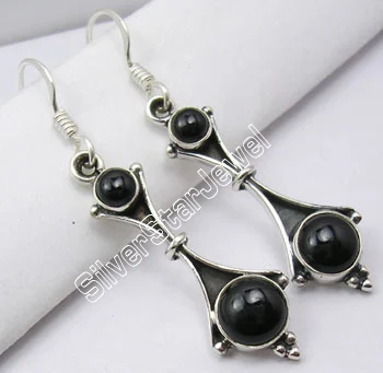 BLACK ONYX Chanti Международный серебряный Кабошон красный сердолик 2 Драгоценности девушки этнические серьги 4,6 см бренд - Окраска металла: BLACK ONYX