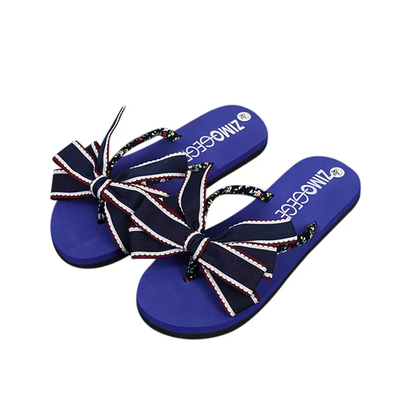 2018 Летняя обувь с бантом женские домашние уличные Вьетнамки сандалии шлепанцы на