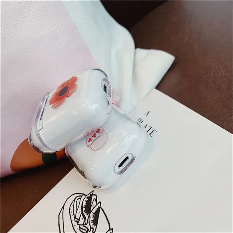 Милый мультяшный чехол для Apple Airpods, наушник с Bluetooth, аксессуары для Airpods, прозрачный жесткий чехол для наушников