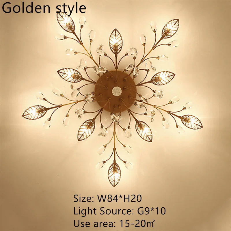 Gold 10 lights Современная кристальная лампа для потолка золотой черный светодиодный кристалл Потолочная люстра светильник для гостиной спальни Кухонные светильники - Цвет корпуса: Gold 10 lights
