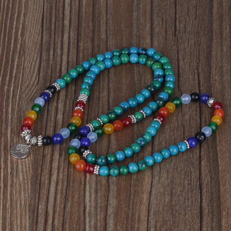 6 мм цвета системы Solor кристалл зеленая бирюза Howlite камень подвеска &quotДрево