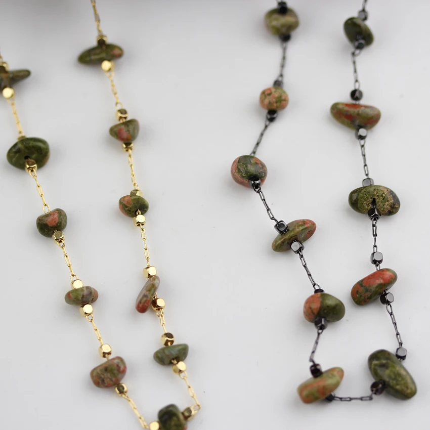 Медные цепи с черным/золотым покрытием ожерелье для ювелирных украшений чипами