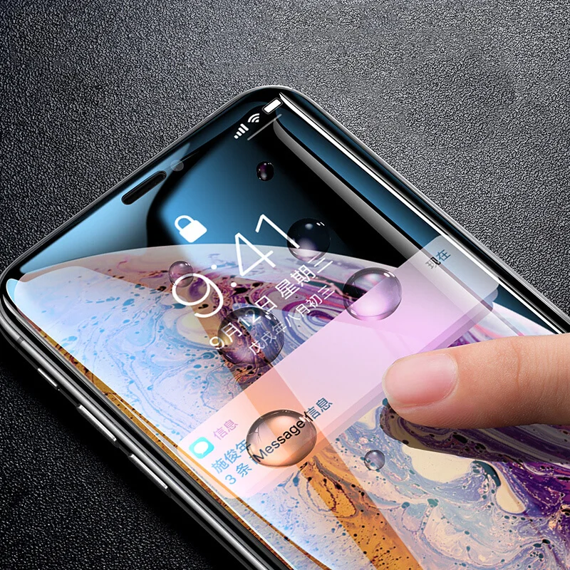 Защитное стекло для iPhone X XR XS Max закаленное защитное с изогнутыми краями 8 7 6 6S Plus 11