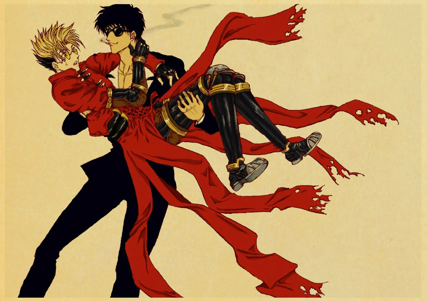 T015 Trigun аниме Ретро плакат стикер бар настенные наклейки декоративные настенные украшения дома - Цвет: T015