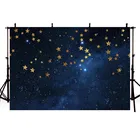 Виниловый тканевый фон для фотосъемки детей с изображением звезд черной ночи интерзвездий