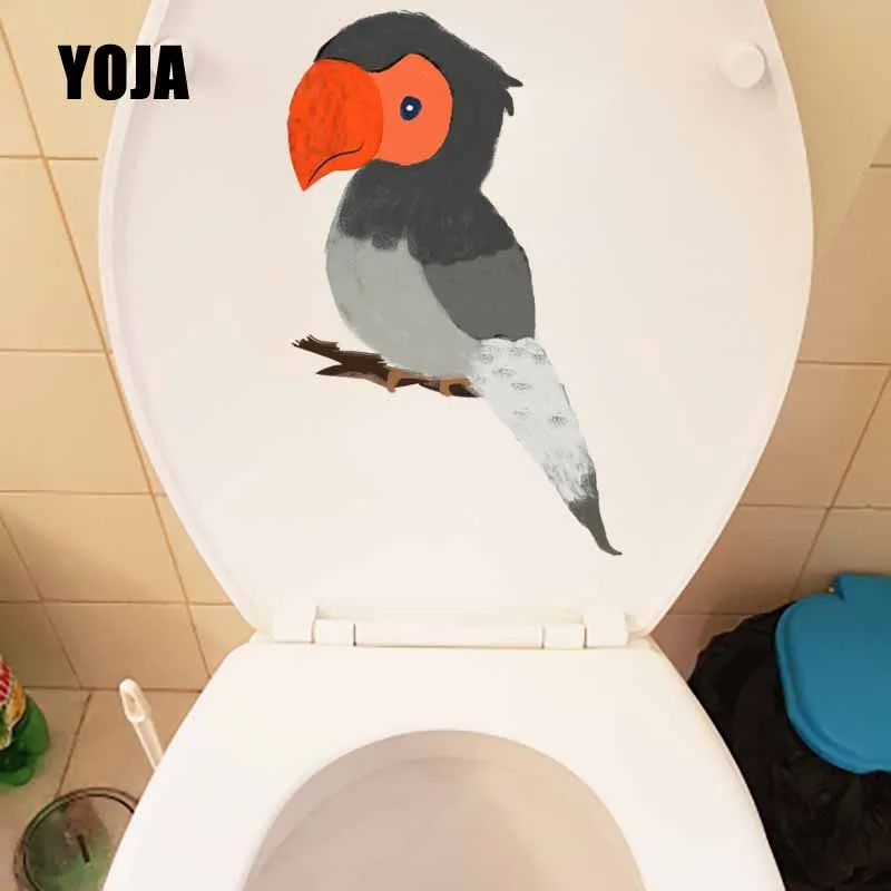 

YOJA 14.4X23.3CM Hand Painted Wall Sticker Art Mural Beautiful Bigbilled Birds Toilet Seat Decal Home Decor T5-0738