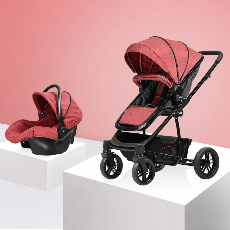 Детская коляска 3 в 1 переносная комфортная складная с высоким обзором|pushchair in