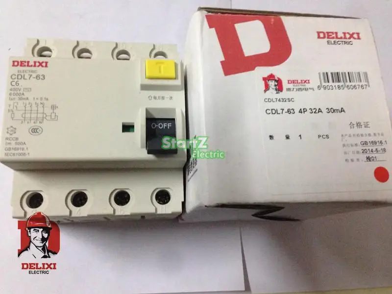 

6A 4P RCCB Circuit Breaker CDL7-63 DELIXI