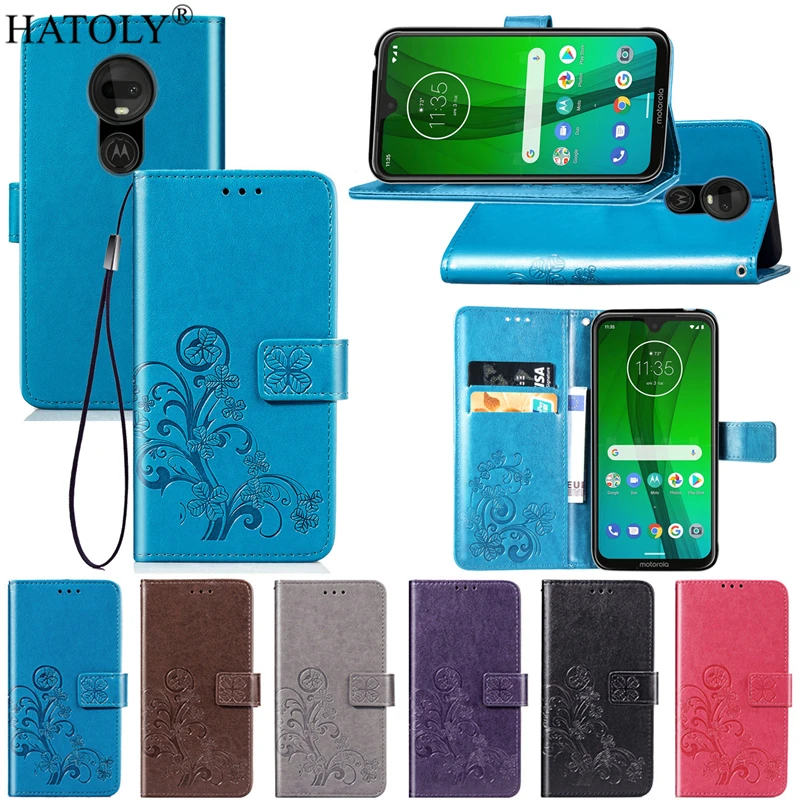 Чехол книжка для Motorola Moto G7 Play кожаный чехол кошелек сумка задняя крышка версия