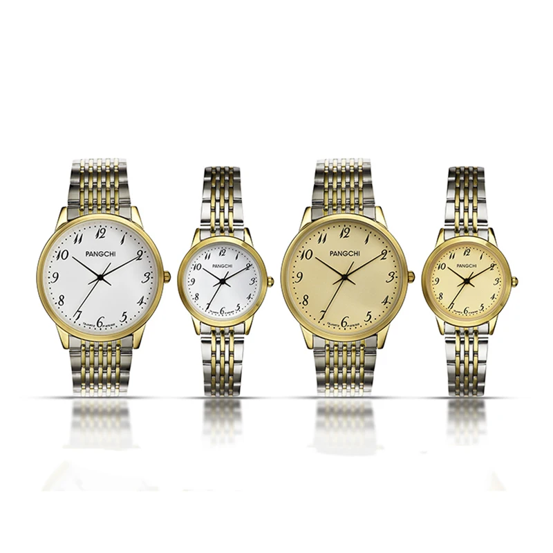 Женские и мужские часы из нержавеющей стали PANGCHI с большим цифровым циферблатом