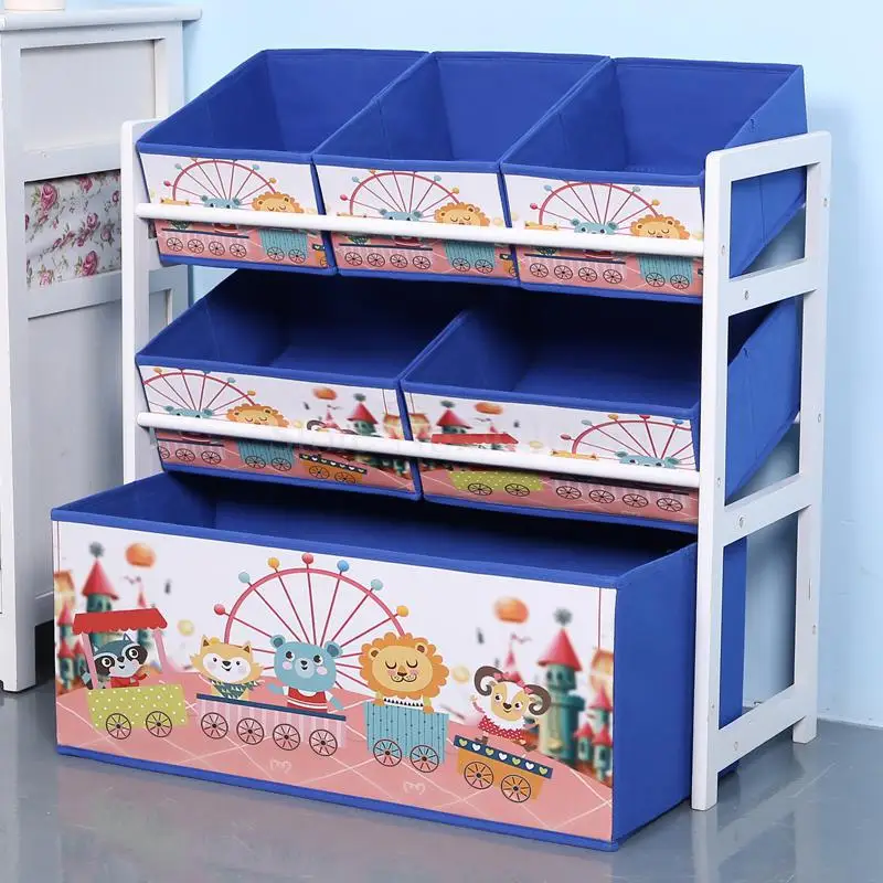Solid wood toy rack storage rack toy box finishing child toy cabinet home toy storage artifact - Цвет: VIP 2