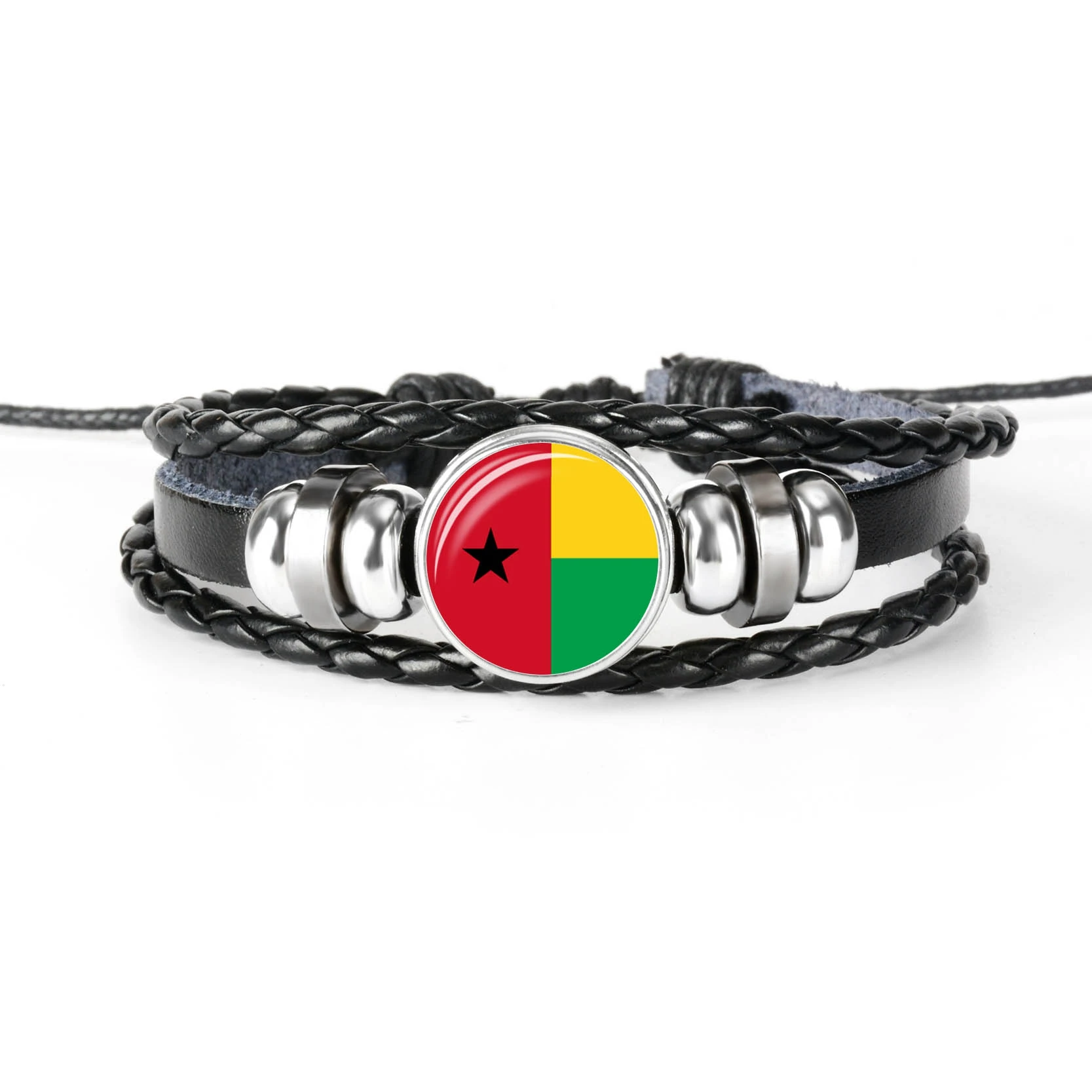 BENIN BURKINA FASO Кабо-Верде, сенегаль, того, Западная Африка, Национальный флаг браслет для мужчин, стеклянный кабошон, кожаный браслет