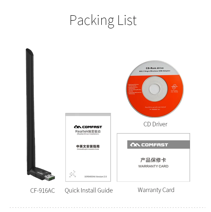 COMFAST usb wi-fi adapter 600Mbps 802.11ac USB WIFI 5Ghz wifi Comfast CF-916AC Wi-fi Network LAN Card Adaptor | Компьютеры и офис
