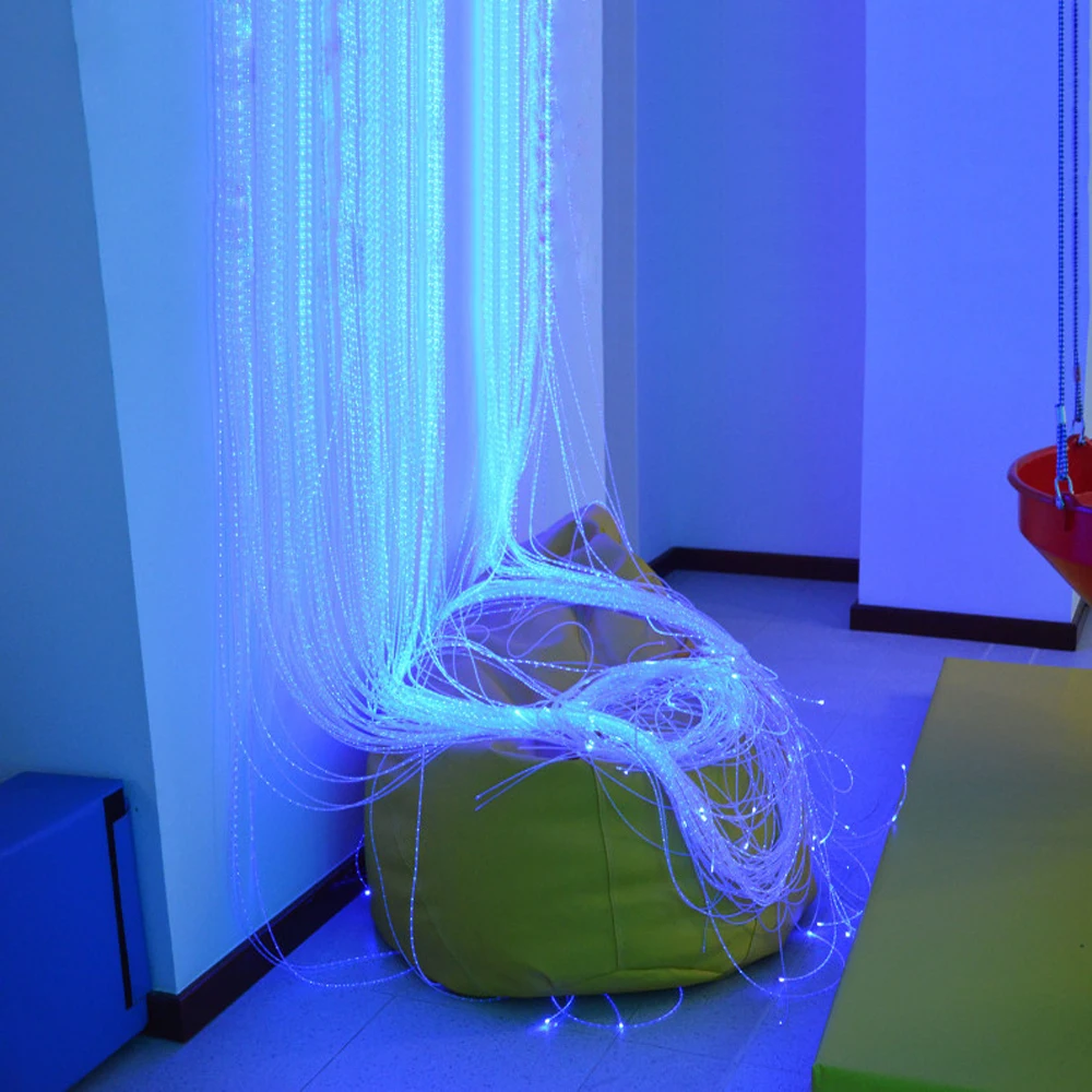 

16W Twinkle Sparkle Sensory Fiber Optic Light Kit 300pcs *0.75mm *3M for curtain ,flash point waterfall Sensory light decoration