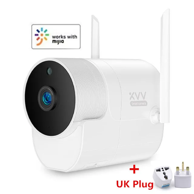 Add UK plug Новинка, Xiaomi Xiaovv 1080 P, наружная панорамная камера, камера наблюдения, беспроводная, WIFI, высокое разрешение, ночное видение, работает с Mijia - Цвет: Add UK plug