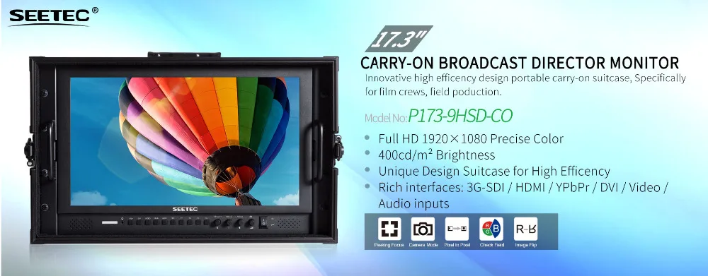 Seetec 17," ips 1920x1080 портативный вещательный монитор с 3G-SDI HDMI AV YPbPr 1080p монитор, алюминиевый чехол P173-9HSD-CO