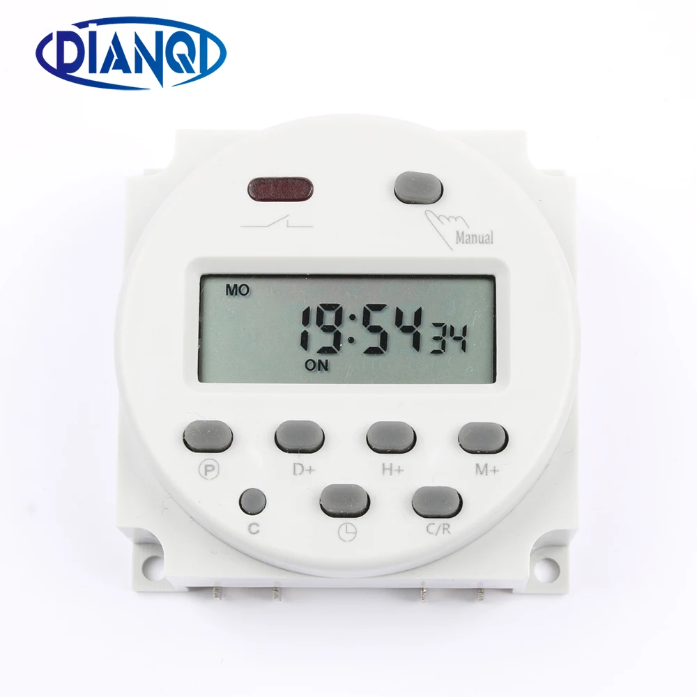 Бесконтактный CN101A AC DC 12V круглый цифровой ЖК таймер питания Еженедельно