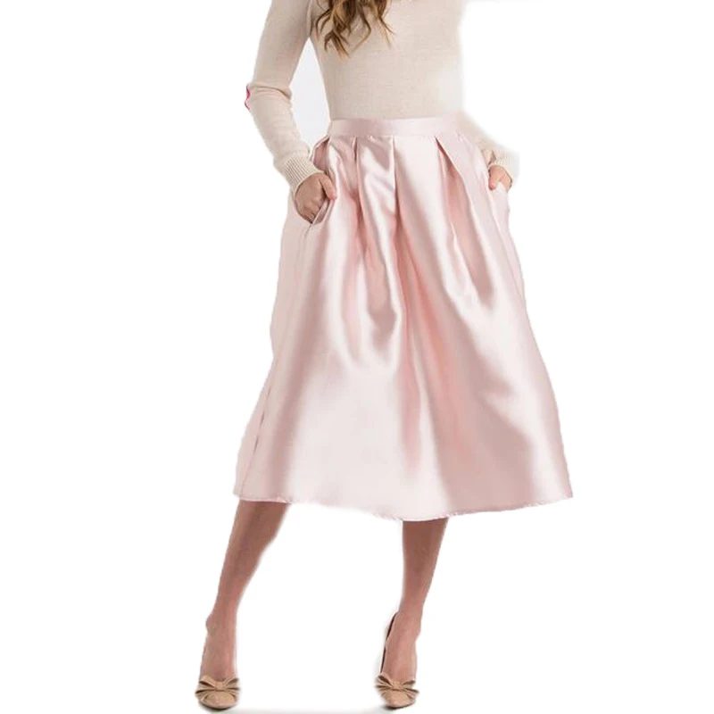 Розовая юбка с карманами Peal современная Женская на молнии длиной до щиколотки