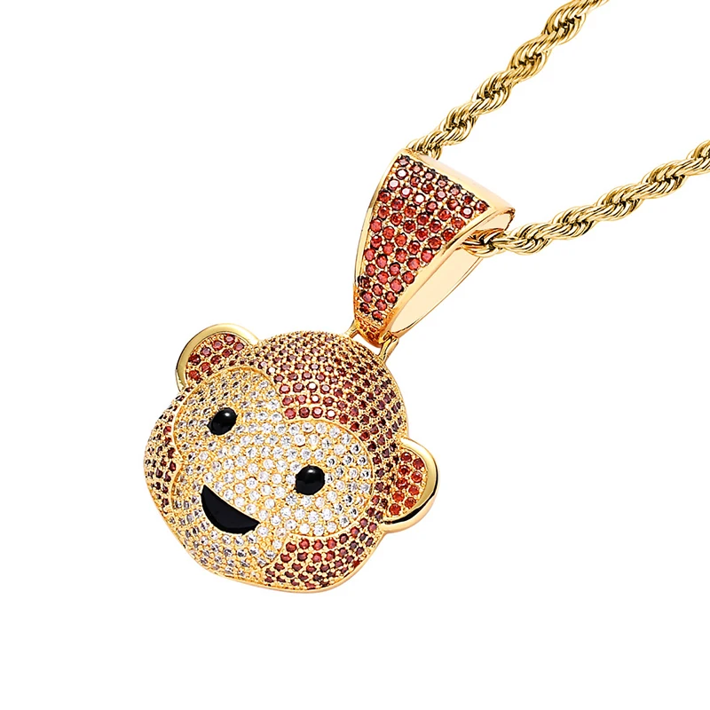 Мужская и женская подвеска Missfox кулон в виде маленькой обезьяны из циркония стиле
