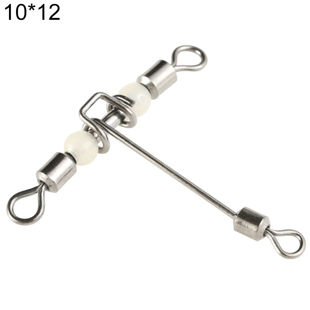 

10Pcs 3 Way Luminous T-Shape Cross-line Rolling Fishing Connector Swivel Hooks
