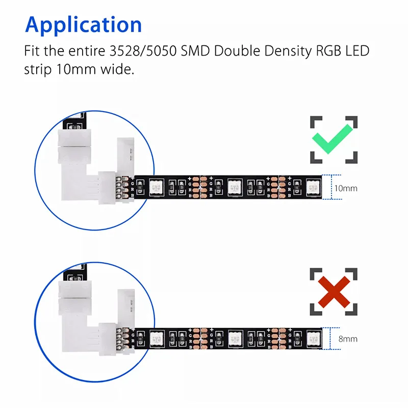 4 контактный L образный светодиодный RGB Разъем Pin 10 мм разъем для соединения углов