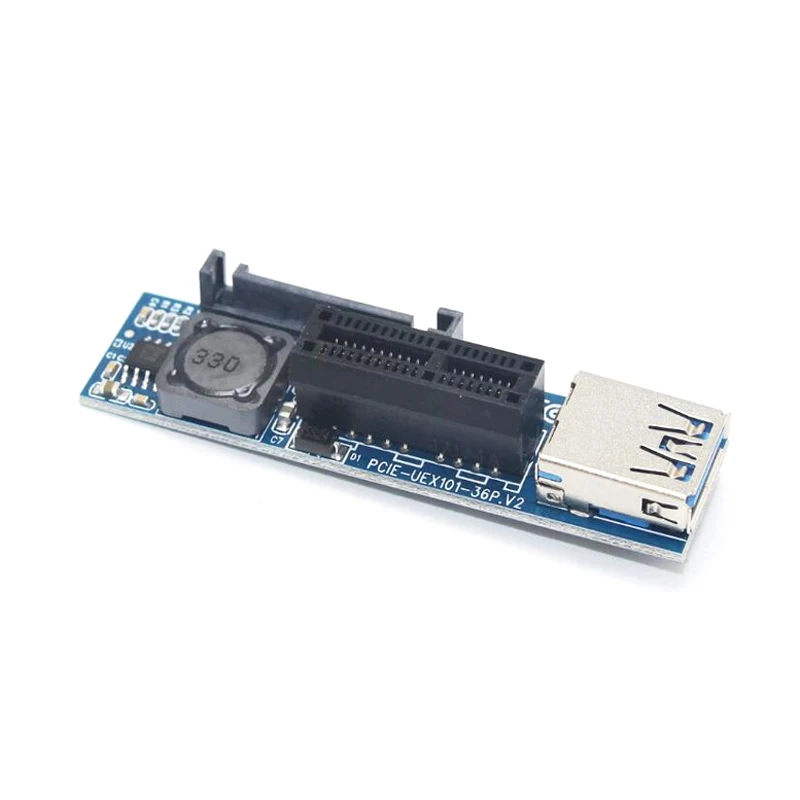 Адаптер PCI E Express 1X к расширитель переходная карта кабель USB 3 0 SATA питание для