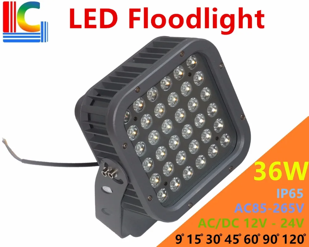 36W LED Floodlight High Power Outdoor IP65 Waterproof Garden Lamps 24V 110V 220V Street Lighting Plaza Lighting DMX512 Standard