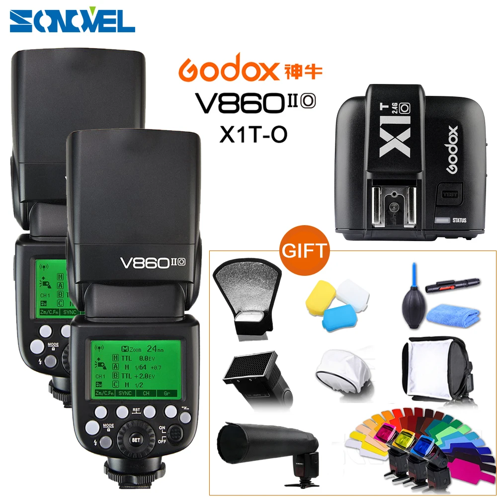 

Godox Ving 2*V860II-O HSS 1/8000 2.4G Flash Speedlite Li-ion Battery TTL Camera flash + X1T-O Transmitter For Panasonic Olympus