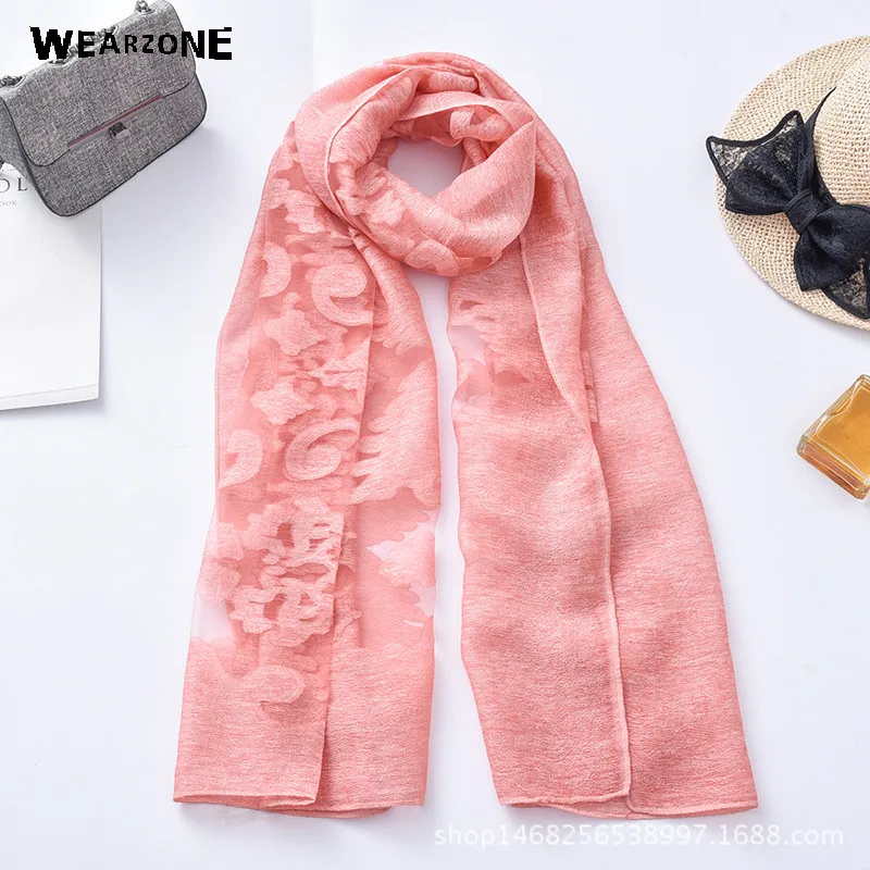 

190cm Women Chiffon Lace Silk Scarfs Fashion Spring Square polyester Scarves Flowers Shawl Summer Shawls And Hijabs