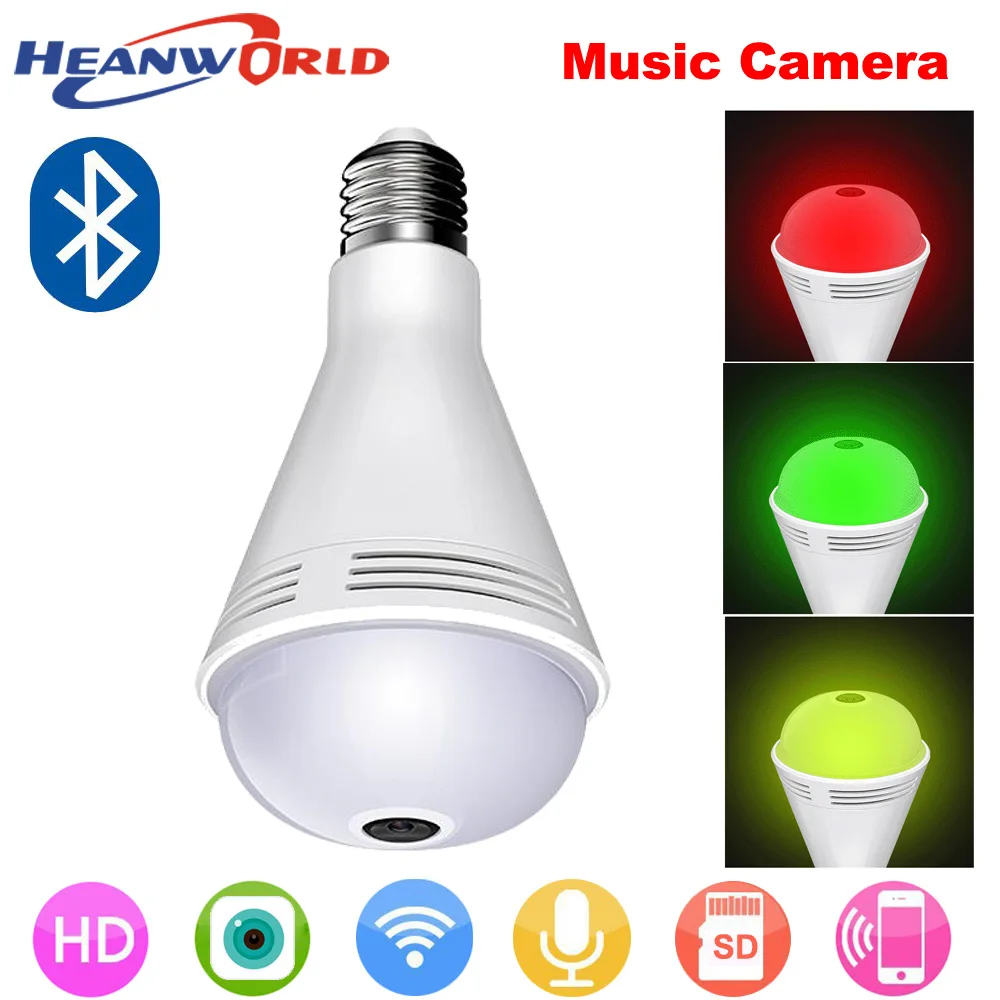 Беспроводная музыкальная камера Heanworld цветная 960 МП Wi Fi P 4 светодиода RGB