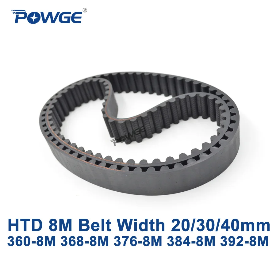 

POWGE HTD 8M synchronous belt C=360/368/376/384/392 width 20/30/40mm Teeth 45 46 47 48 49 HTD8M Timing Belt 360-8M 384-8M 392-8M