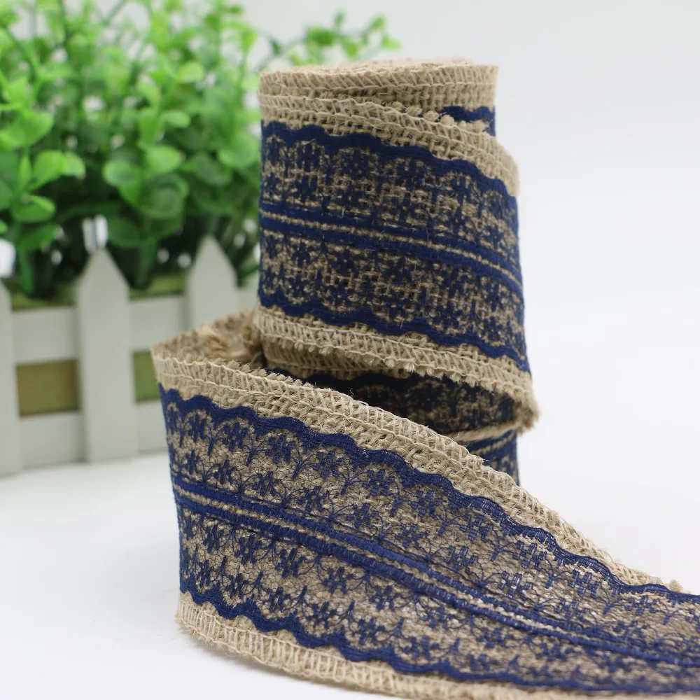 6 см ширина темно синий цвета слоновой кости белый натуральный джутовый