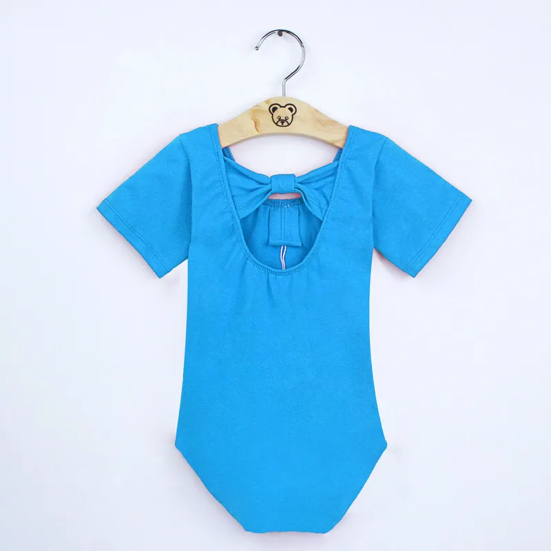 Трико для гимнастики девочек балерины с коротким рукавом Детские хлопковые