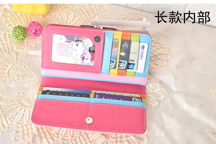 Женский Длинный зеркальный кошелек Hello Kitty модный брендовый клатч из кожи 45 |