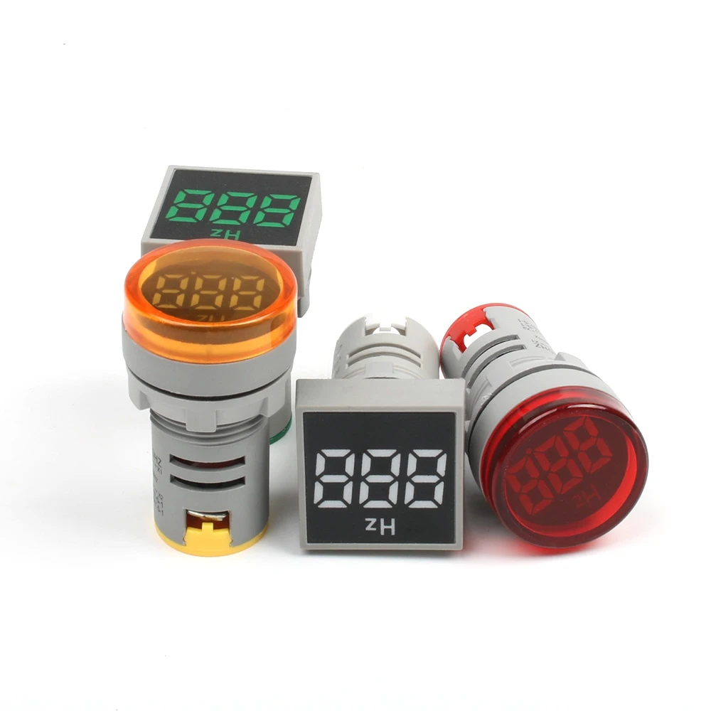 

22mm Digital Display Electricity Hertz Meter Colorful With LED Round/Square Meter AC 60-500V Blue Yellow Red Green White